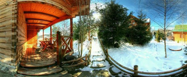 Бойківський котедж, сходи до басейну